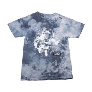 Hyper Space NASA Astronaut T-Shirt Mens Small Blue Tie Dye Good Graphic Tee